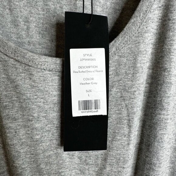 NWT Veronica Beard Jeans Pima Ruched W/ Flounce Dress Womens Grey Sz L - Picture 9 of 14